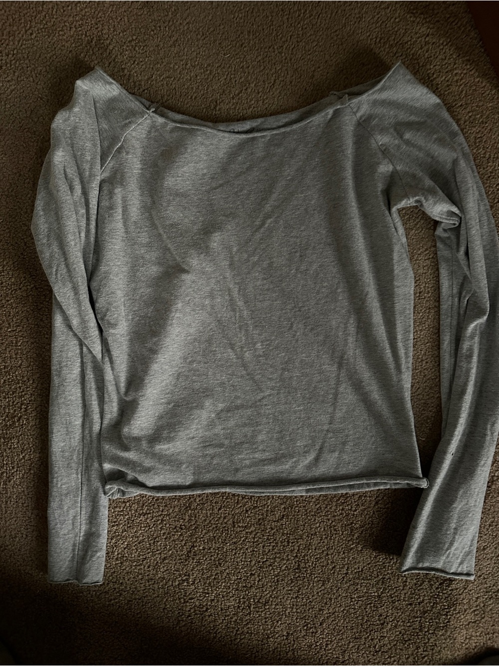 Brandy Melville Light Gray Bonnie Long-Sleeve Top